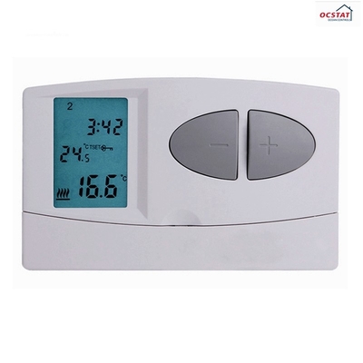 เครื่องควบคุมอุณหภูมิแบบดิจิตอลสีขาว 7 วันโปรแกรมควบคุมอุณหภูมิ Thermostat