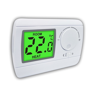 สีขาว ABS 220V ตัวควบคุมอุณหภูมิหม้อต้มก๊าซแบบดิจิตอล RF Room Thermostat