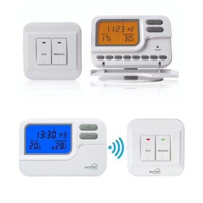 Temperature Ranges 0°C To 35°C In 0.1°C Increments Boiler Heating RF 7 Day Thermostat Featuring LCD Display Ideal For Energy Management Systems