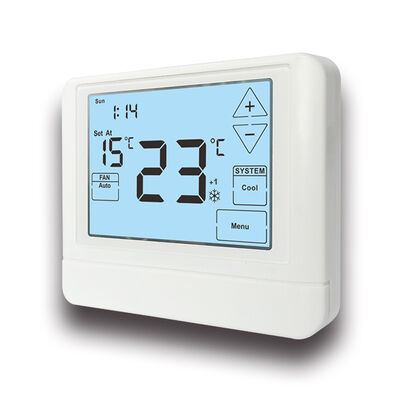 LCD Touch Screen Wired Room 7 Day Programmable Thermostat Mounts On Wall Or Junction Box Powered By 2 AAA Alkaline Batteries Or 18 30 VAC NEC Class II