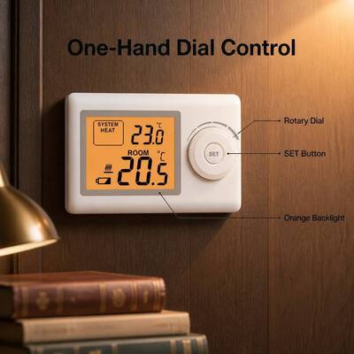 Riseem Temperature Control Room Heating Thermostat , Digital House Thermostat White Color