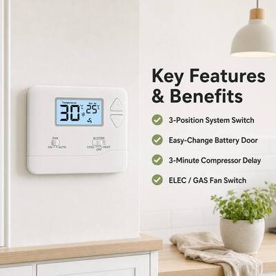 Riseem Programmable Wired Room Temperature heating thermostat 5-35C Temperature Range Perfect for Any Room