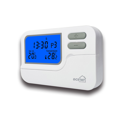 เทอร์โมสตัทที่ตั้งโปรแกรมได้ ABS พร้อมเซ็นเซอร์รีโมทไร้สาย Rf Room Thermostat