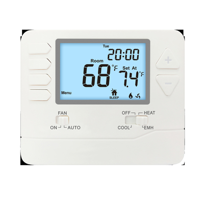 Riseem 24V ปั๊มความร้อน 2H / 1C HVAC ABS เทอร์โมสแตตหลายระยะสําหรับสํานักงาน / บาร์