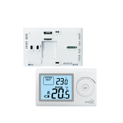Riseem ABS สีขาวจอ LCD ไม่สามารถเขียนโปรแกรมได้ ดิจิตอล โฮมเทอร์มาสตัด สําหรับทําความร้อน