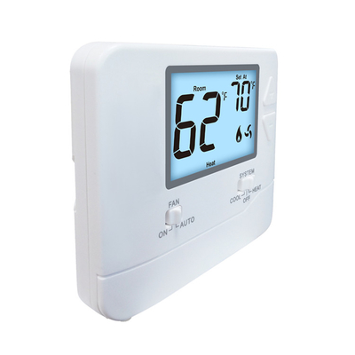 ไม่สามารถโปรแกรมได้ Riseem แบลู แบ็คไลท์ เซนต์สเตจ 24V HVAC โฮมเทอร์มาสเตท สําหรับครัวเรือน รูปทรงสี่เหลี่ยม