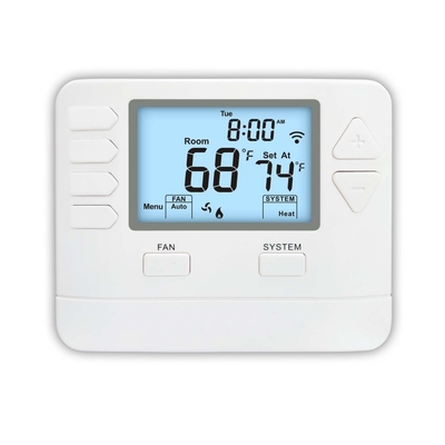 Riseem เครื่องปรับอากาศ Smart WIFI Digital โปรแกรม Alexa Home Thermostat HVAC STN705W 24V ABS สีขาว