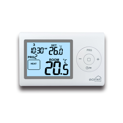 เทอร์โมสตัทห้องอิเล็กทรอนิกส์แบบมีสาย LCD ตั้งโปรแกรมได้ 7 วัน 230V
