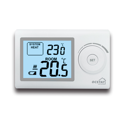 เทอร์โมสตัทในห้องแบบดิจิทัล ไม่สามารถตั้งโปรแกรมได้ 230V ใช้แบตเตอรี่