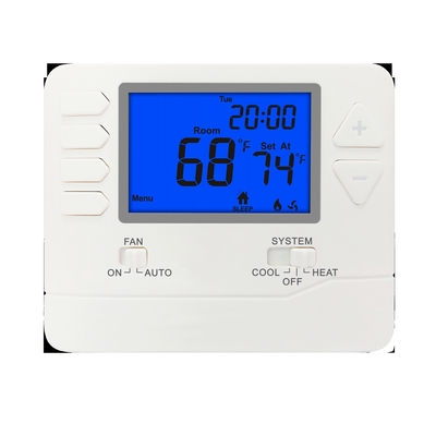 เทอร์โมสตัทในห้องดิจิทัลที่มีความแม่นยำ ±1C พร้อมแหล่งจ่ายไฟแบตเตอรี่และจอ LCD สำหรับการปรับอุณหภูมิที่แม่นยำ