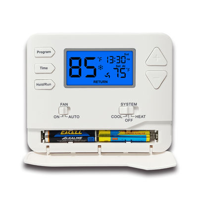 เทอร์โมสตัทห้องไฟฟ้าแบบตั้งโปรแกรมได้ 24V พร้อมแบตเตอรี่ สำหรับระบบทำความร้อน