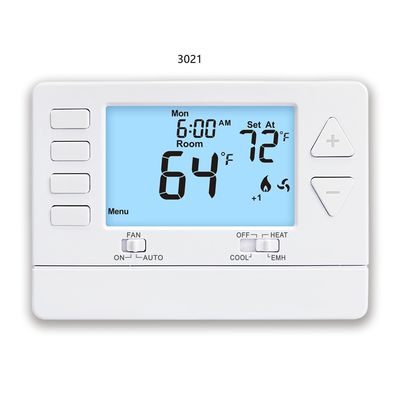 Riseem 1.5 Amp Load Rating 24V HVAC Heat Pump Thermostat White Large 5.65 Sq.in. Display Size for Maximum Efficiency