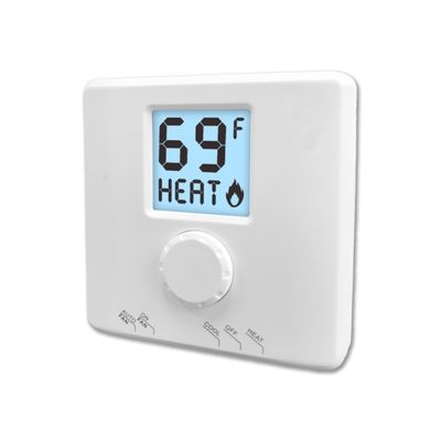 Riseem 24V ไม่สามารถวางโปรแกรมได้ ง่าย ปรับได้ HVAC 1 Heat 1 Cool Thermostat ประหยัดพลังงานและสะดวกในการทําอาหารด้วยแบตเตอรี่แอลคาไลน์ 2*AA
