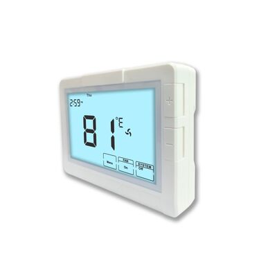 ระยะอุณหภูมิ 32 ° F ถึง 99 ° F อิเล็กทรอนิกส์ห้องอุณหภูมิที่มี 818 Sqin ขนาดจอ HVAC อุณหภูมิที่เหมาะสําหรับการใช้งานทางการค้า