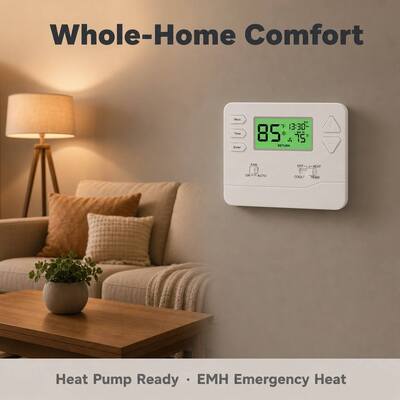 Riseem 1 Ampper Per Terminal Load Rating Heat Pump Thermostat สําหรับการทํางานของระบบในการใช้งานปั๊มความร้อนแบบปกติหรือ