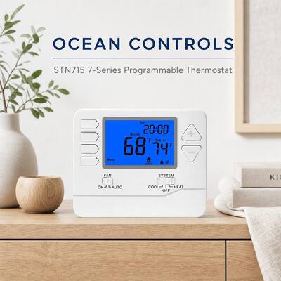 เทอร์โมสตัทเครื่องปรับอากาศโรงแรม HVAC แบบตั้งโปรแกรมได้ 7 วัน 24V 2H 2C ขนาดกะทัดรัด 4.72 กว้าง X 3.85 สูง X 1.06 ลึก สำหรับควบคุม HVAC
