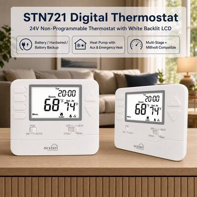 STN721 ปั๊มความร้อนพาณิชย์ 2 ความร้อน 1 เครื่องปรับความเย็น LCD Display เครื่องปรับความร้อน HVAC สําหรับบ้านและโรงแรม