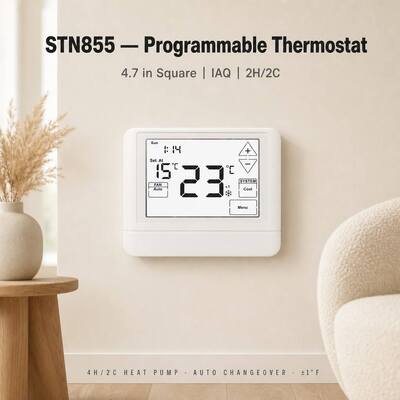 STN855 24V LCD touch screen ปั๊มความร้อน 7 วัน ปรับปรุง 2 ความร้อนเย็น เทอร์มาสตาร์ EM HEAT