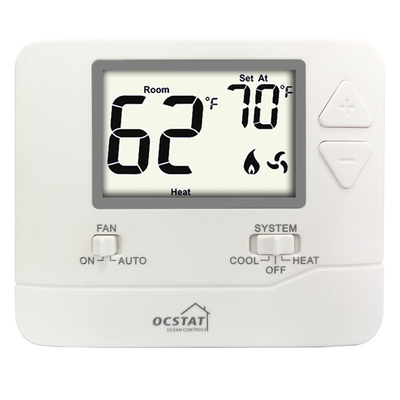 Riseem ABS+PC วัสดุ Single Stage ห้องดิจิตอล ไม่สามารถโปรแกรมได้ Thermostat สําหรับบ้าน