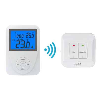 Riseem RF Digital Display เครื่องทําความร้อนไร้สาย เทอร์โมสแตต สีขาว วัสดุ ABS