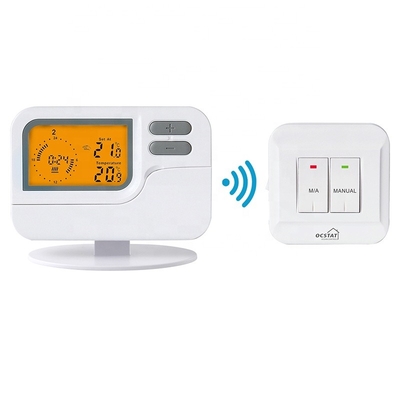 Riseem การทําความร้อน ขาว Remote Control การทําความร้อน เทอร์โมสแตตไร้สาย 7 วัน สามารถเขียนโปรแกรม