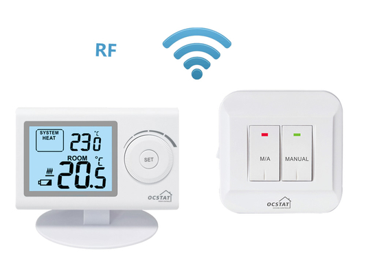 Riseem Heating and Cooling Non - Programmable RF Room Thermostat พร้อมแบตเตอรี่ขนาด 2*AAA