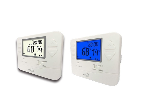 24V HVAC Thermostat จอแสดงผล LCD ปั๊มความร้อนหลายขั้นตอน