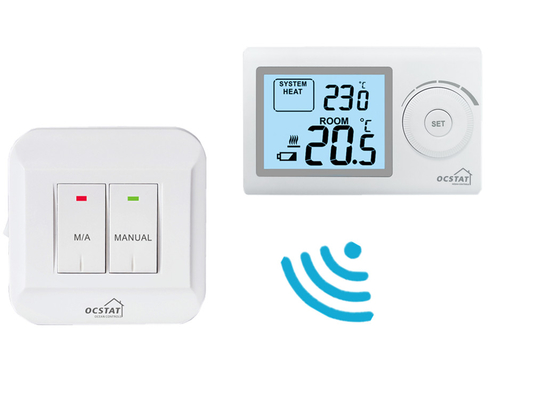Riseem ABS 230V Smart Digital RF เทอร์โมสแตตห้องที่ไม่สามารถวางโปรแกรมได้ สําหรับทําความร้อนพื้น รับประกัน 1 ปี