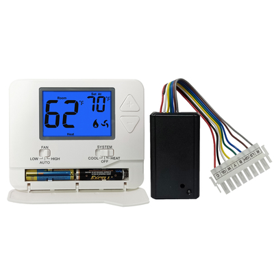 Universal 24V HVAC Thermostat Wall - ติดตั้งสำหรับห้องนอนสีขาว