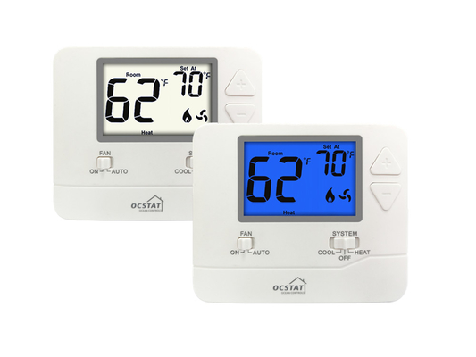 Riseem Home Wiring 24v ดิจิตอล DC HVAC เทอร์โมสตาร์ที่ไม่สามารถโปรแกรมได้ สําหรับเครื่องปรับอากาศ