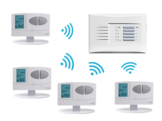 1 ถึง 4 NTC Sensor ความแม่นยํา 0.5°C ระยะไกล Wireless Riseem Thermostat