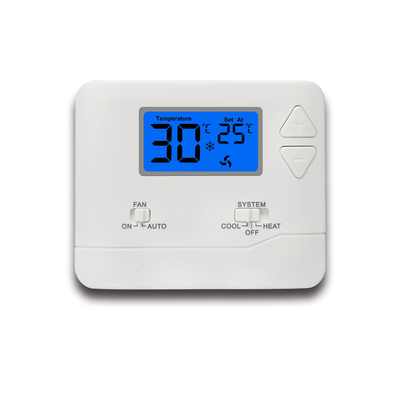 Riseem ขาวจอ LCD ช่องดิจิทัล ไม่สามารถโปรแกรมได้ เทอร์โมสแตม สําหรับระบบ HVAC