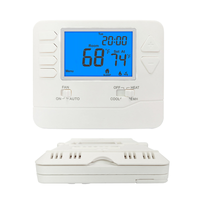 จอแสดงผล ABS PC LCD Digital Room Thermostat 24VAC