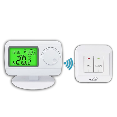 Riseem 50Hz Digital RF Wireless Gas Boiler Home Thermostat 0.5 องศา สําหรับระบบ HVAC