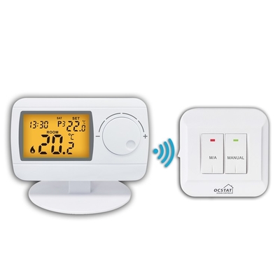 Riseem 433MHZ ABS Digital RF Thermostat สําหรับห้องทําความร้อนและห้องทําความเย็น